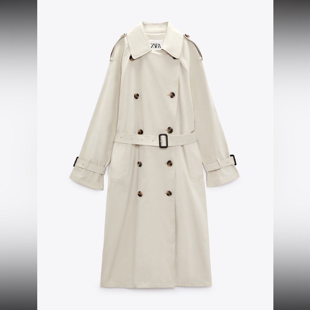 Zara oversize water repellent trench coat with belt